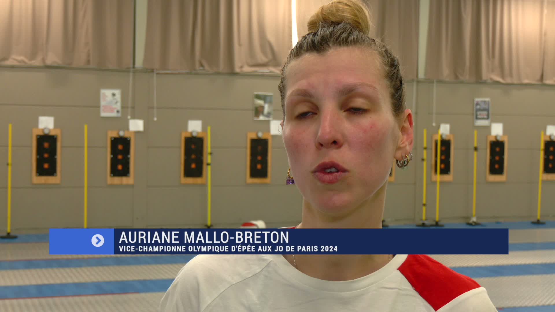 Escrimeuses de l'équipe de France d'épée à l'entraînement au COSEC 2 de Troyes