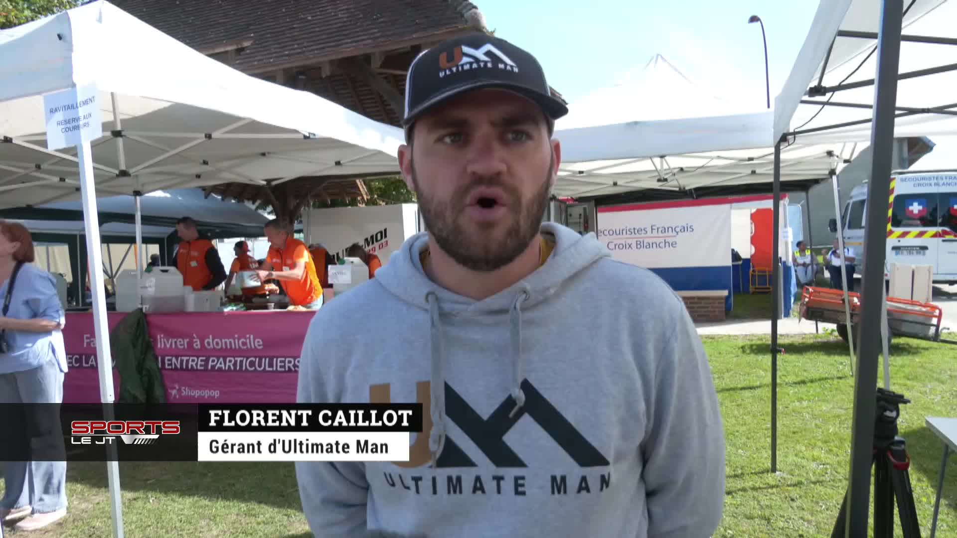 Florent Caillot, organisateur d'Ultimate Man, en interview sur le terrain de Sommeval.