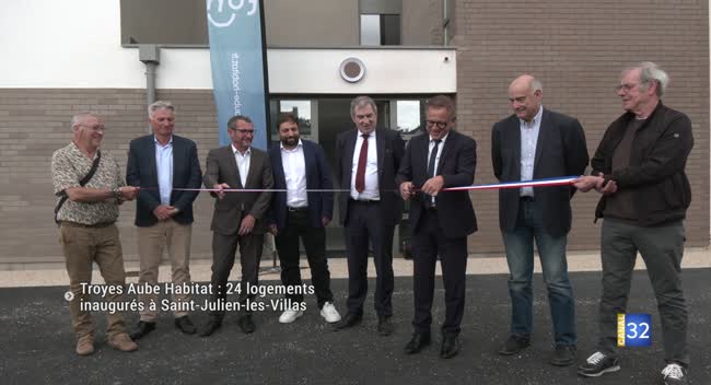 Inauguration des 24 logements à Saint-Julien-les-Villas avec élus et représentants de Troyes Aube Habitat