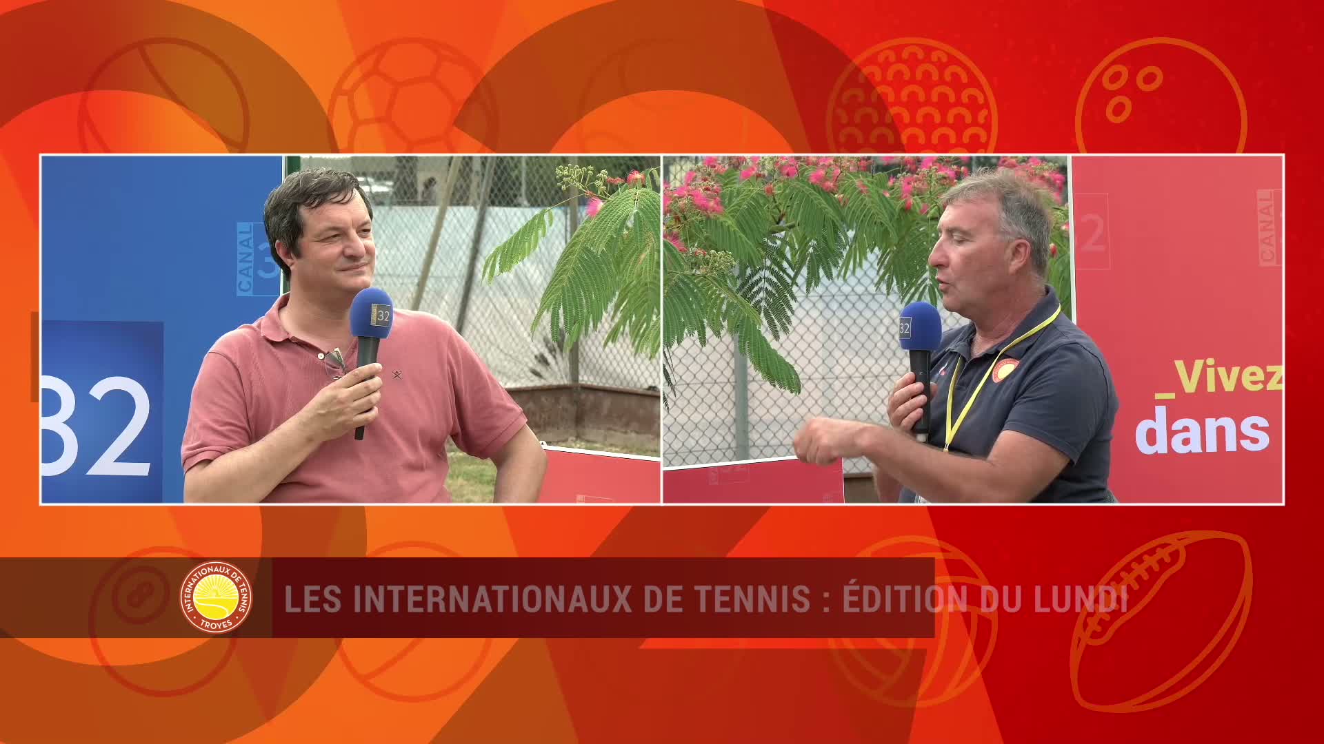 Plateau du Mag Sports de Canal 32 avec présentateur face caméra