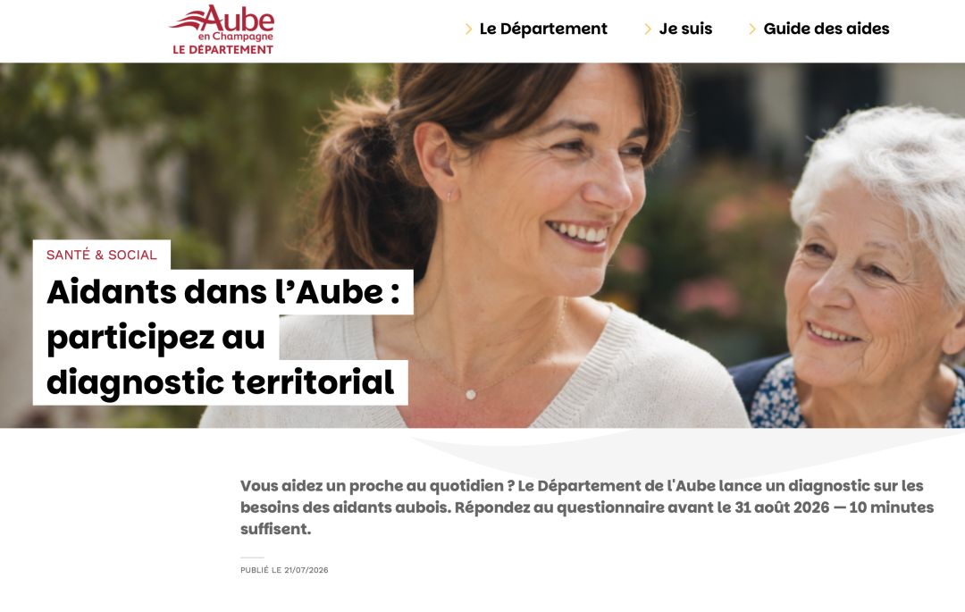 Aidants dans l'Aube : le Département lance un diagnostic pour mieux cerner les besoins
