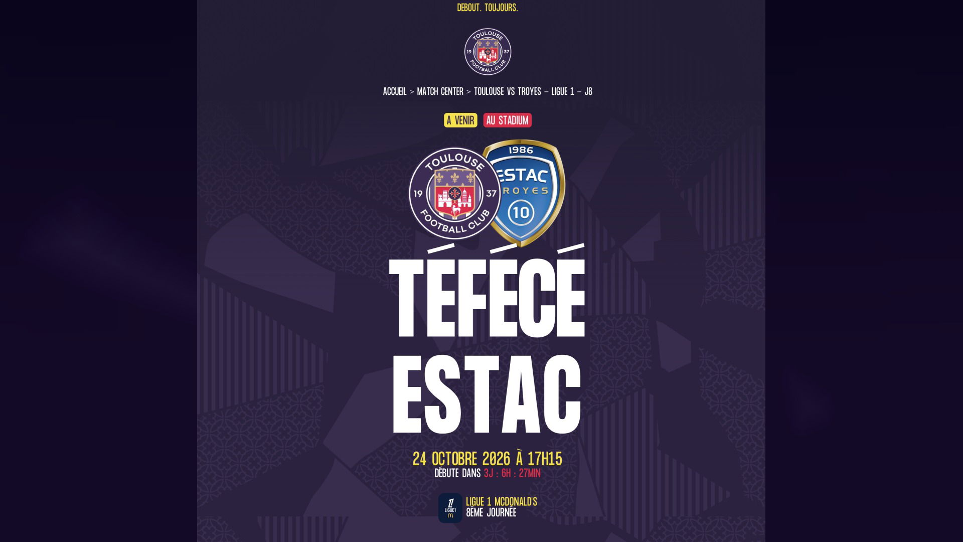 Ligue 1 : le match Toulouse-Estac décalé au dimanche 25 octobre