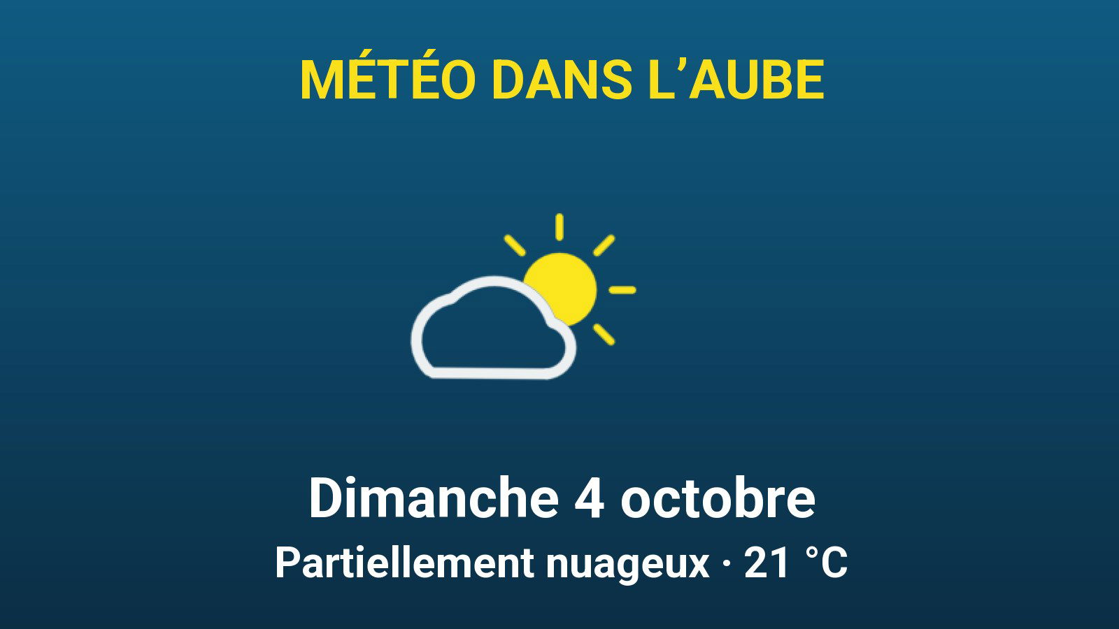 Météo dans l'Aube le dimanche 4 octobre, temps partiellement nuageux