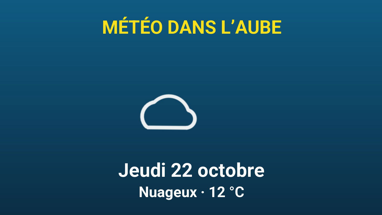 Météo dans l'Aube le jeudi 22 octobre, temps nuageux