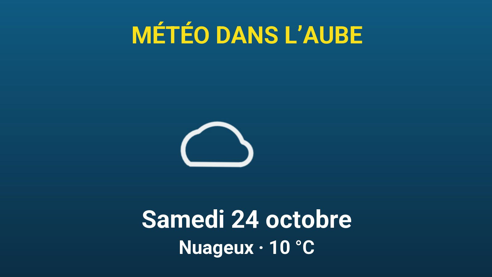 Météo dans l'Aube le samedi 24 octobre, temps nuageux
